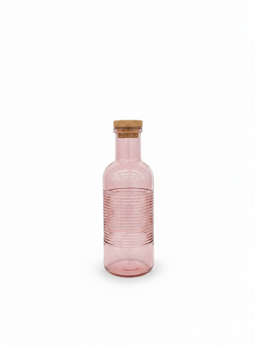 Cylindrical Glass Water Bottle – Cork Lid