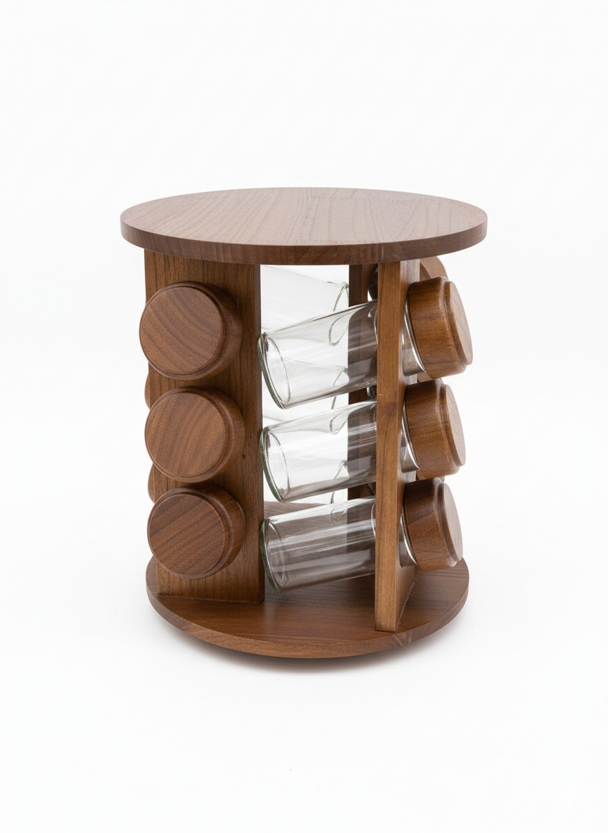 12-Piece Wooden Spice Set