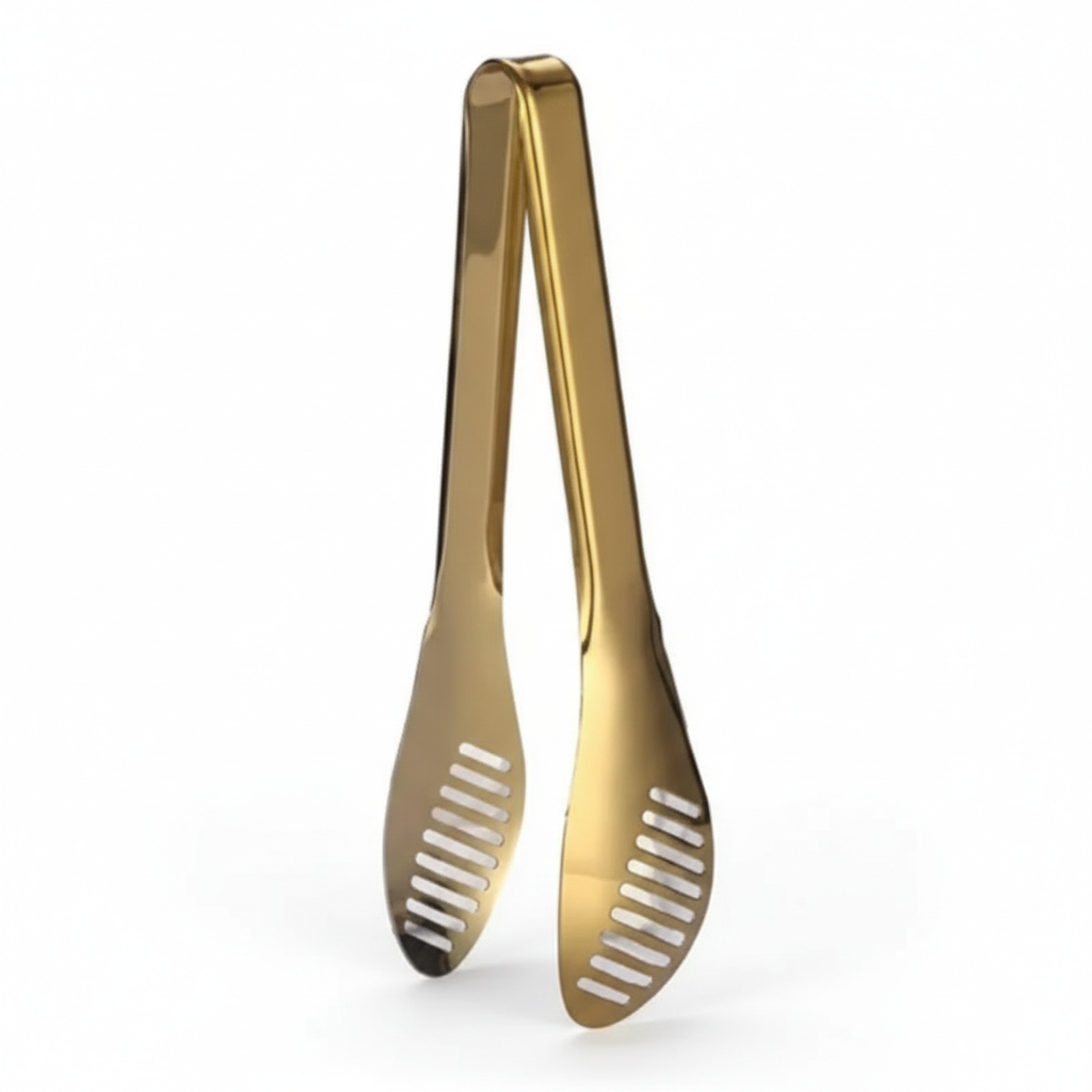 Gold Stainless Steel Food Serving Tongs