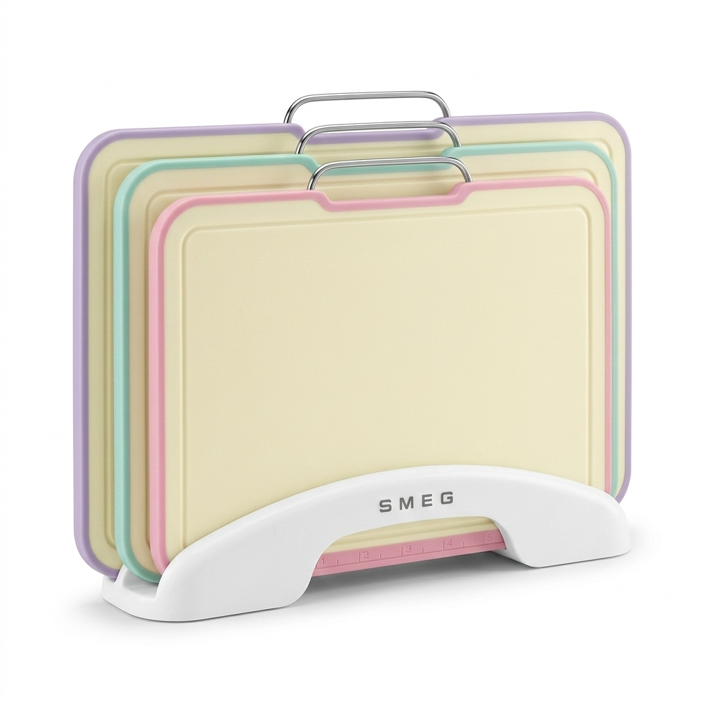 SMEG 3-Piece Kitchen Cutting Board Set with Holder