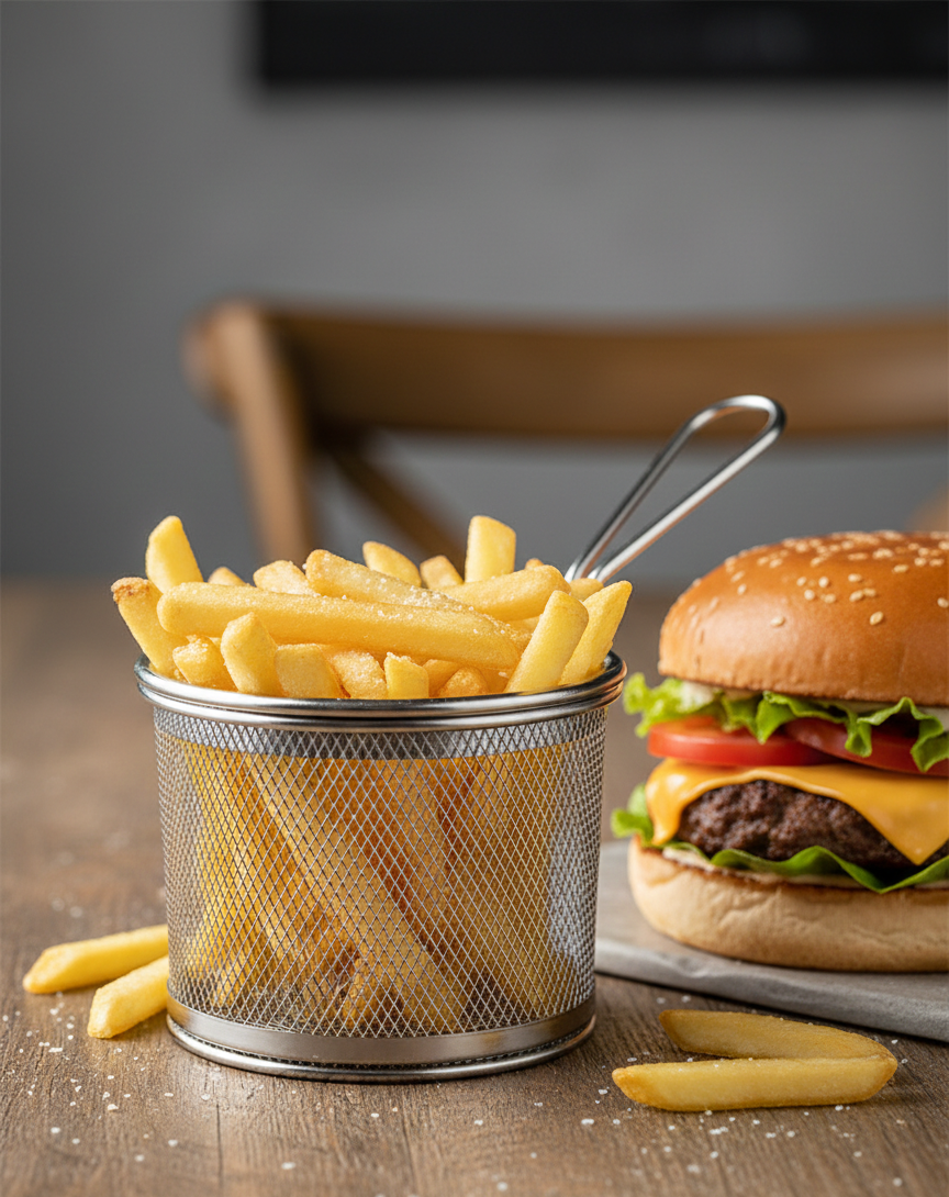 Stainless Steel French Fries Serving Basket