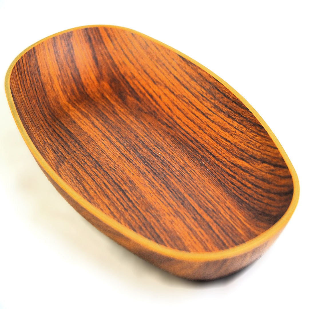 Oval wooden serving service