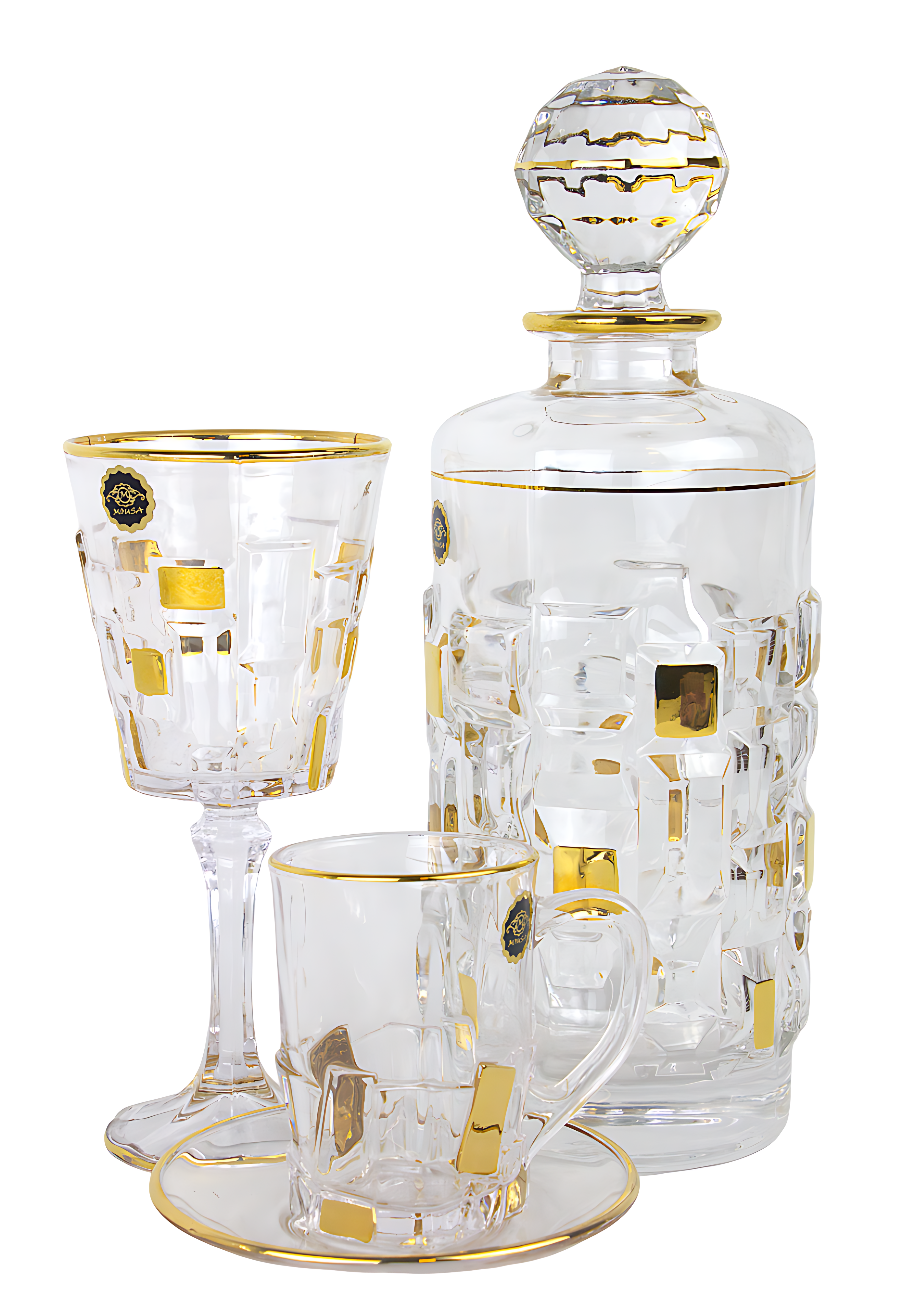 Etna Flair Fanta 19 Piece Gold Sherbet Set