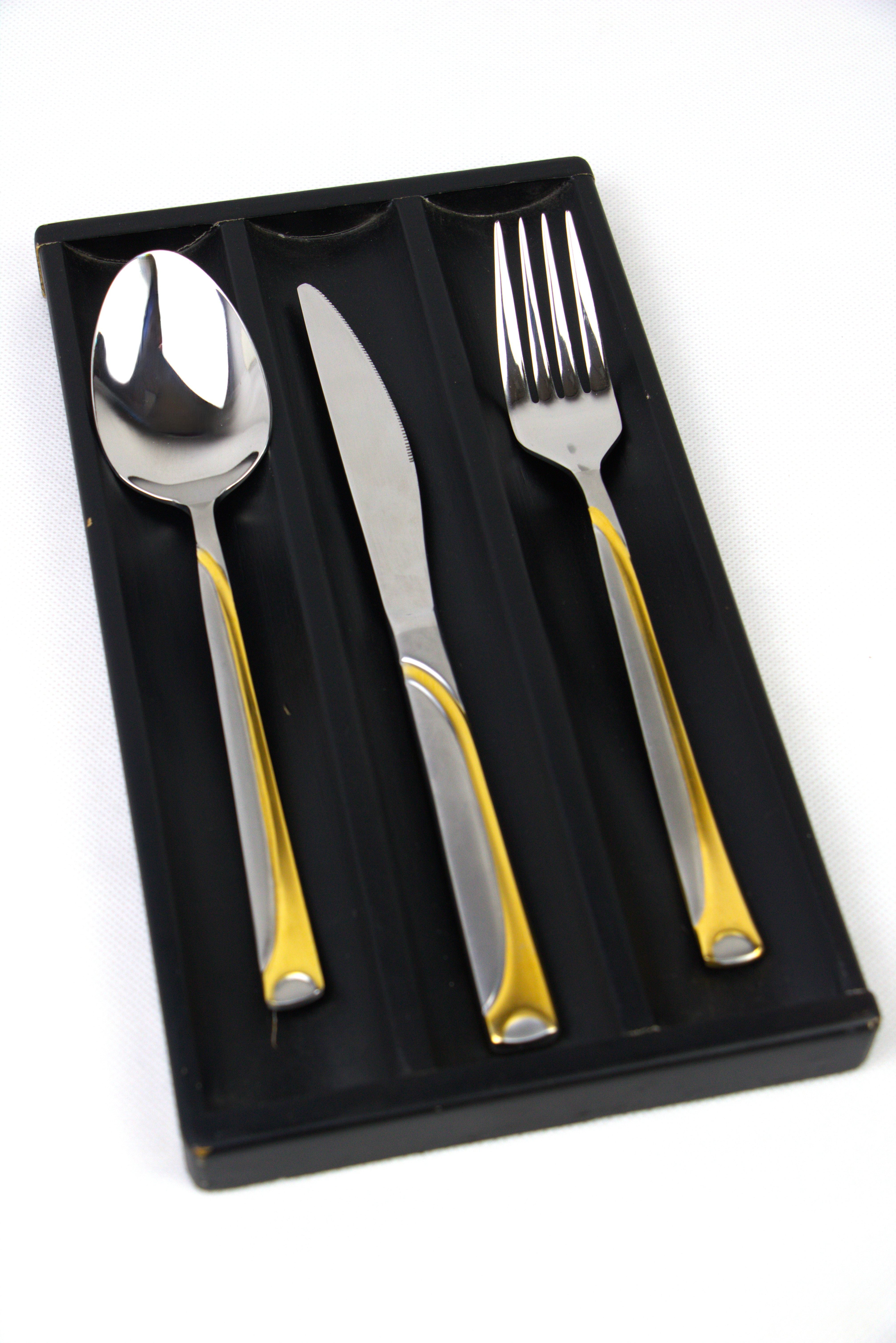 Vista Turkish Cutlery Set 89 Pieces - Nehir Lalezar Gold.