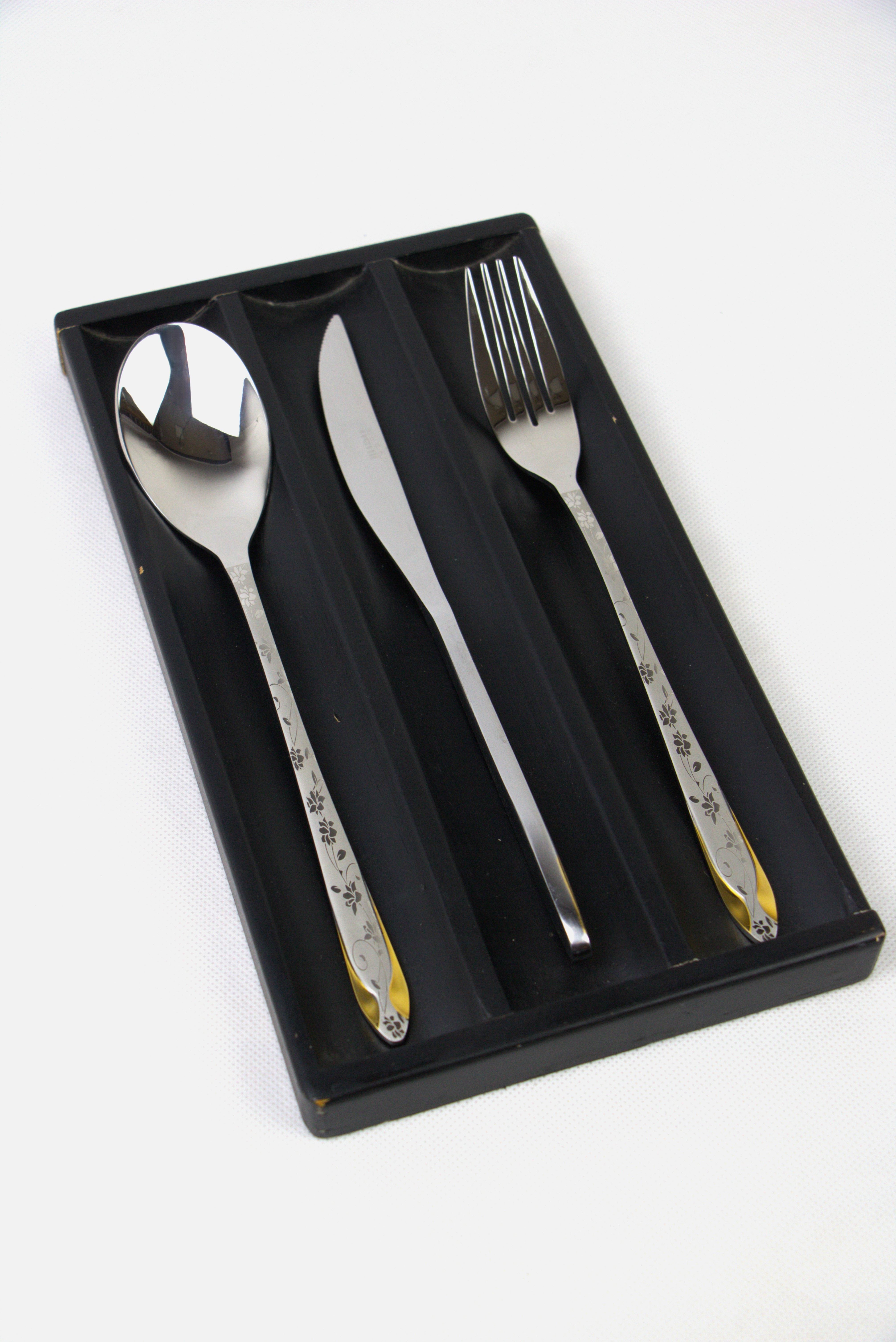 Turkish Oxford Cutlery Set 89 Pieces - Nehir Lalezar Wood Leather.