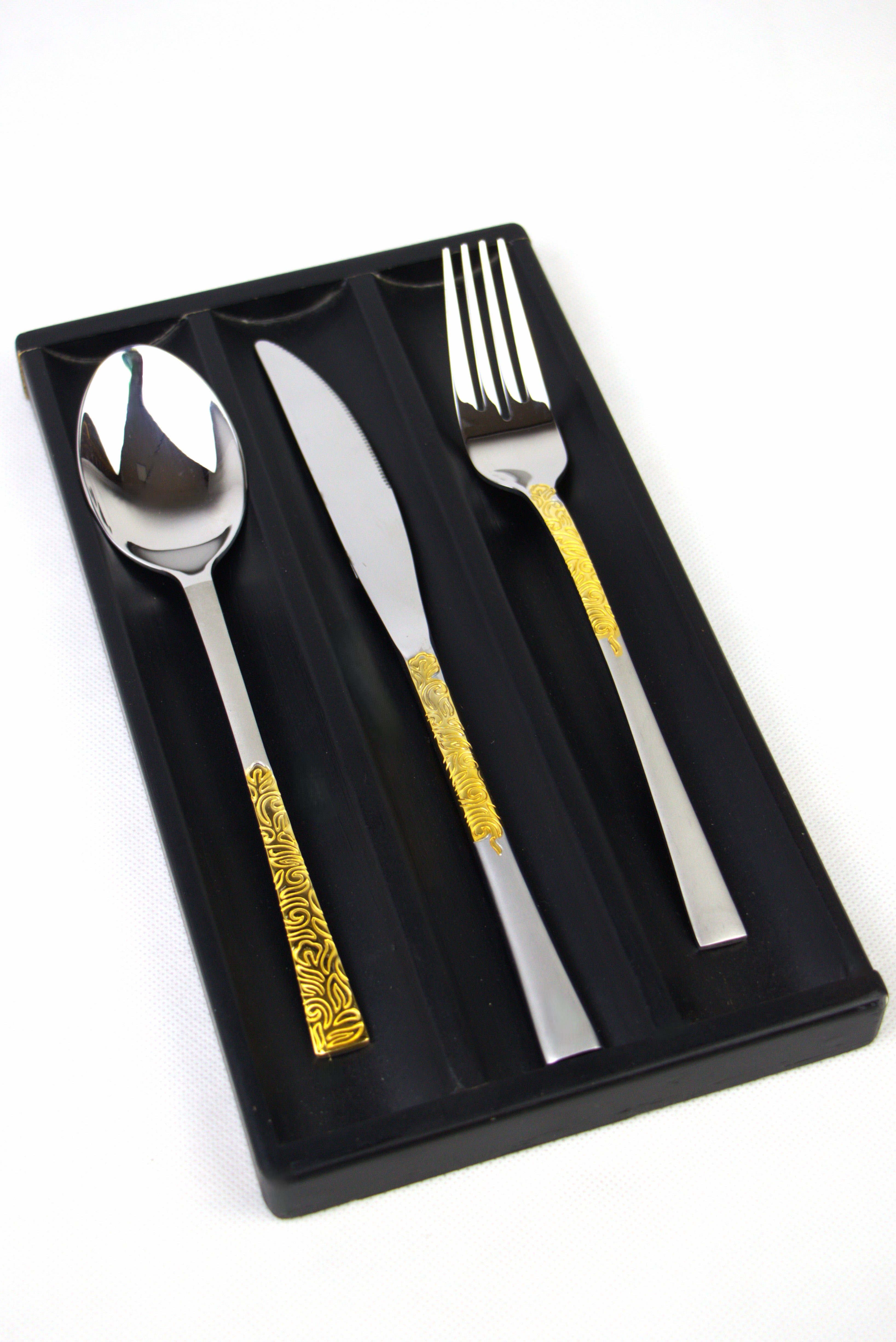 Arshia Stainless Steel Cutlery Set 86pcs Gold & Silver