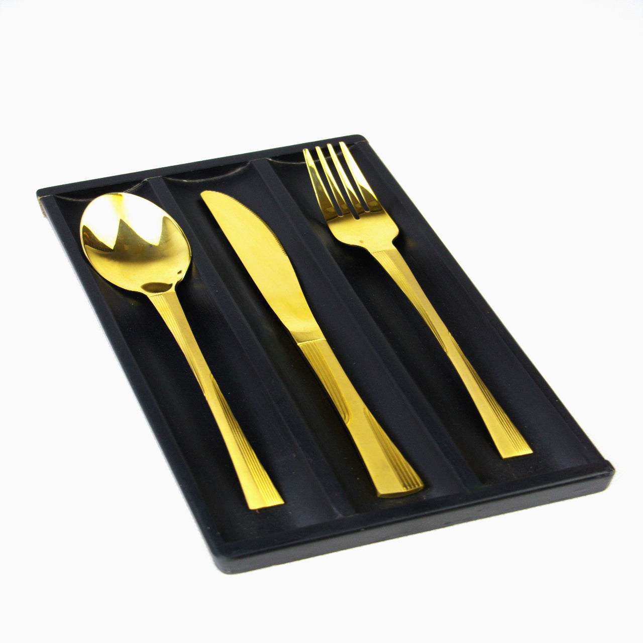 Arshia 128-piece Gold Cutlery Set (Wooden Case)