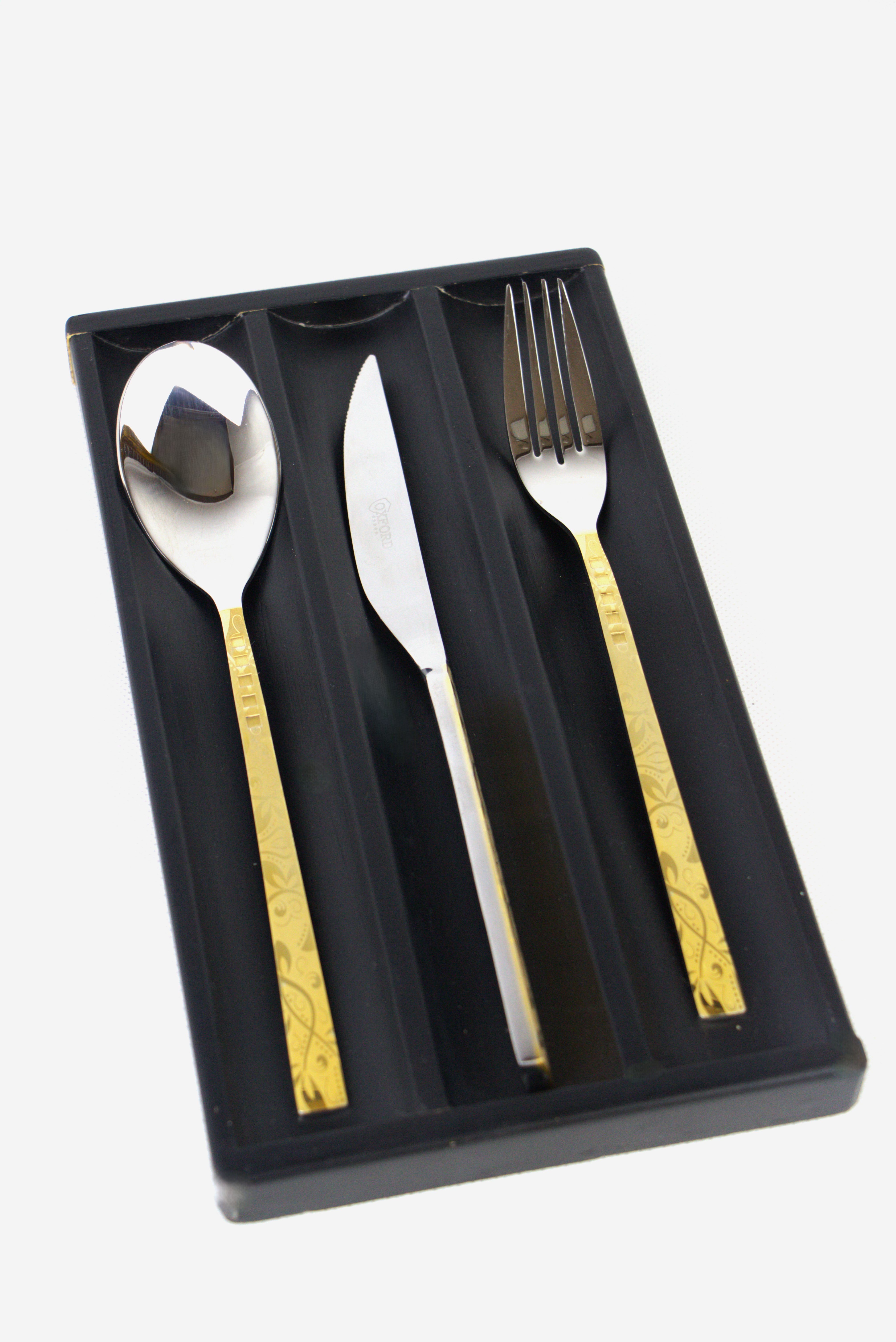 Arshia Stainless Steel Cutlery Set 86pc Gold & Silver