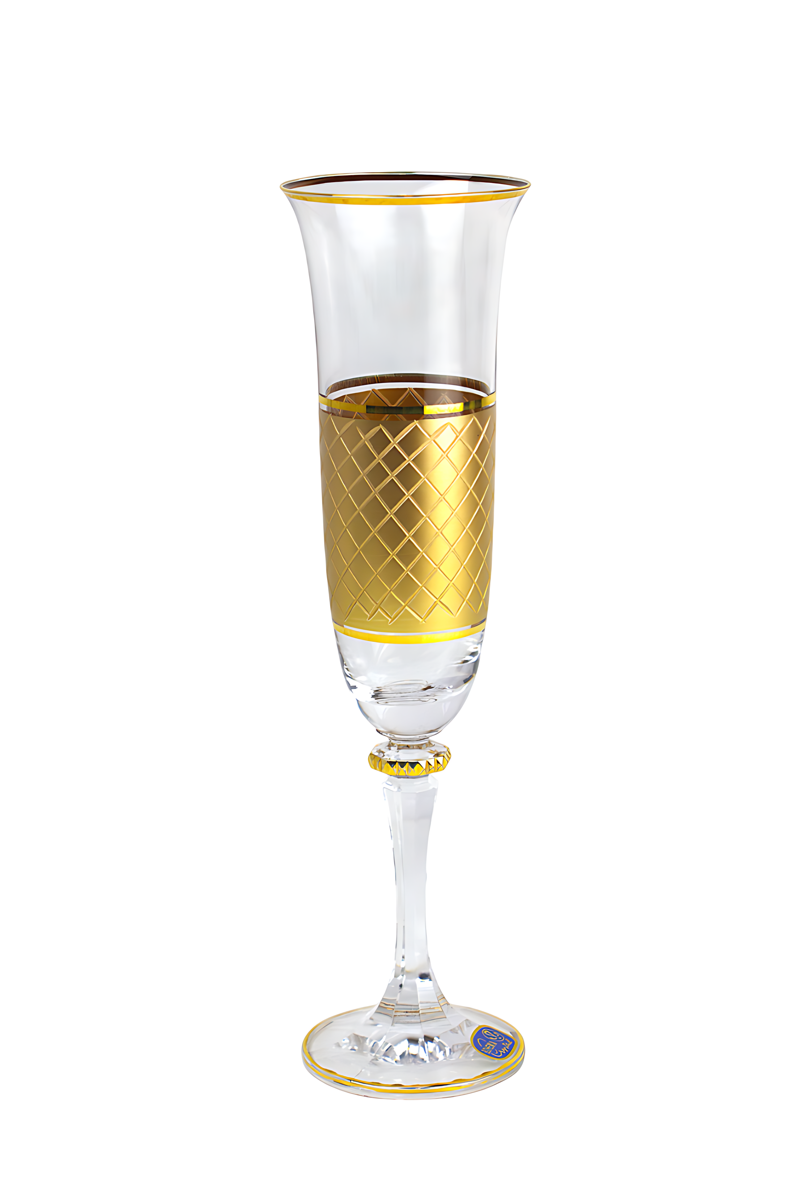 Cleopatra tall glass set gold-engraved net