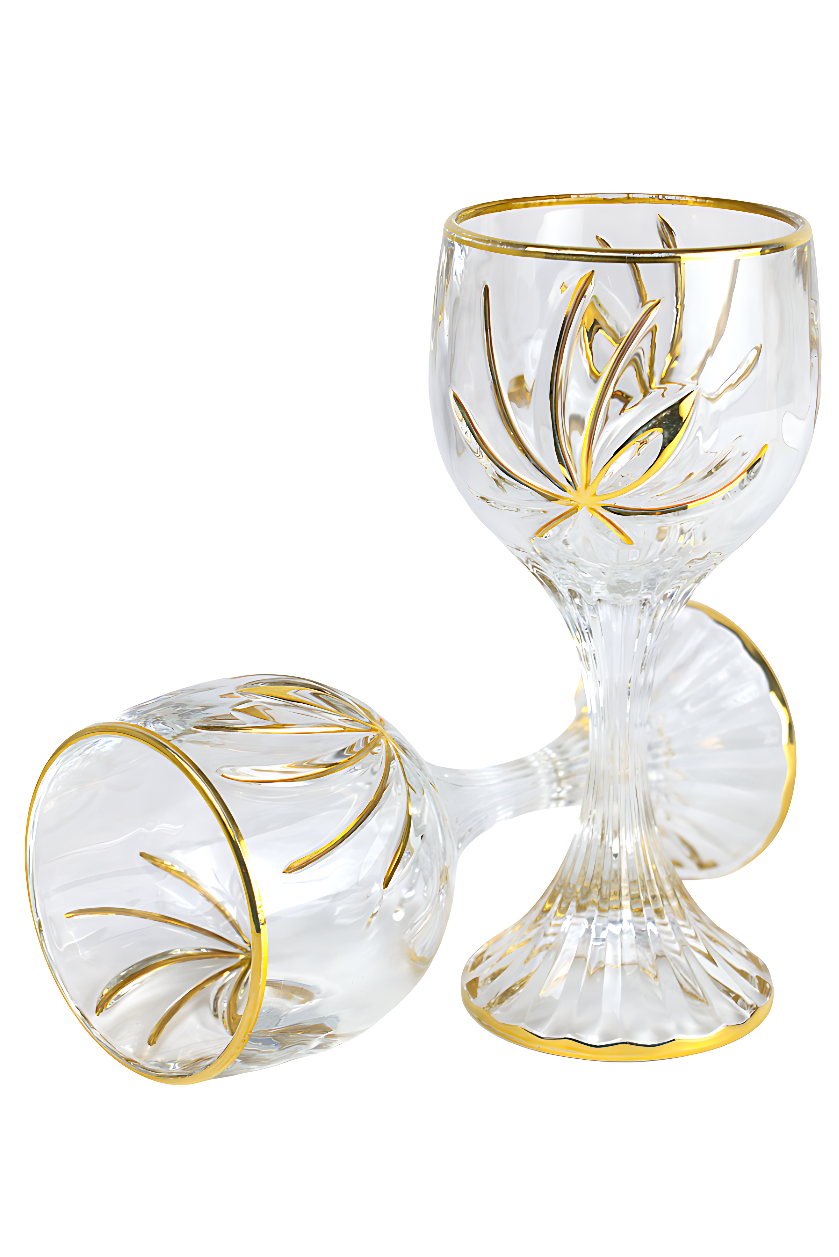 Alex short glass set engraved gold
