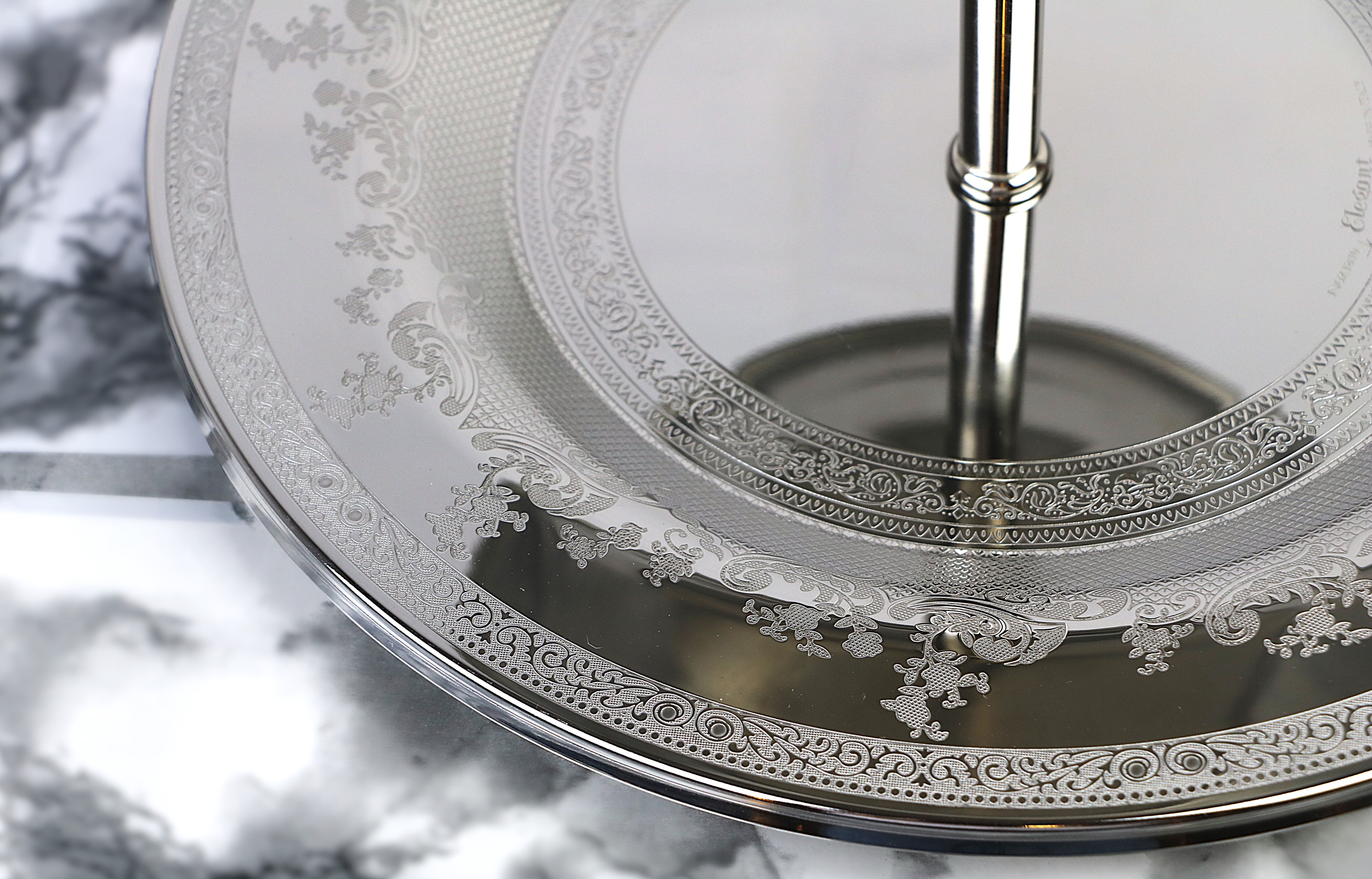 Eden Elegant Silver 2-Tier Cake and Cookie Stand