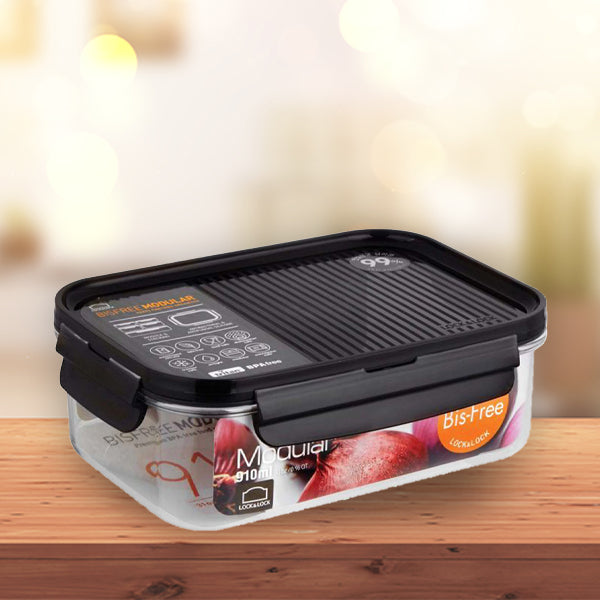 Lock & Lock Modular Bisfree  Rectangular Container 910ml Dark Brown