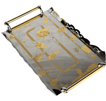 Load image into Gallery viewer, Legend Flowers Gold Serving Tray-51586