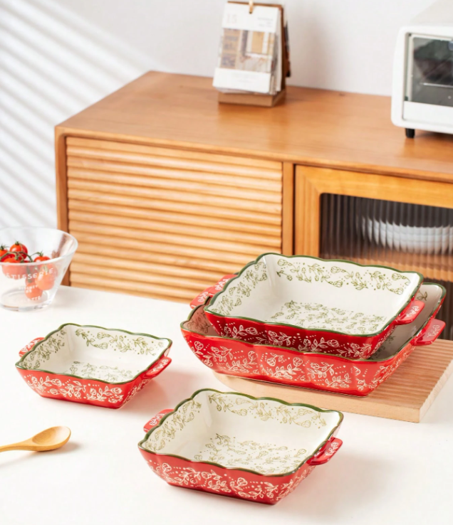 Porcelain Oven Casserole Set – 4 Pieces European Elegant Design