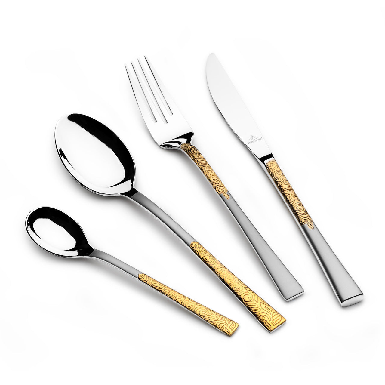 Arshia Stainless Steel Cutlery Set 86pcs Gold & Silver