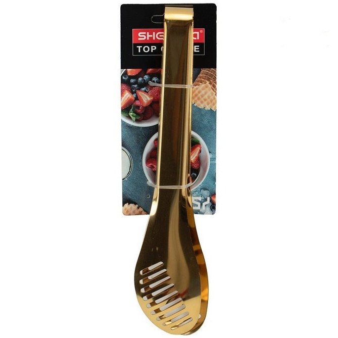 Gold Stainless Steel Food Serving Tongs