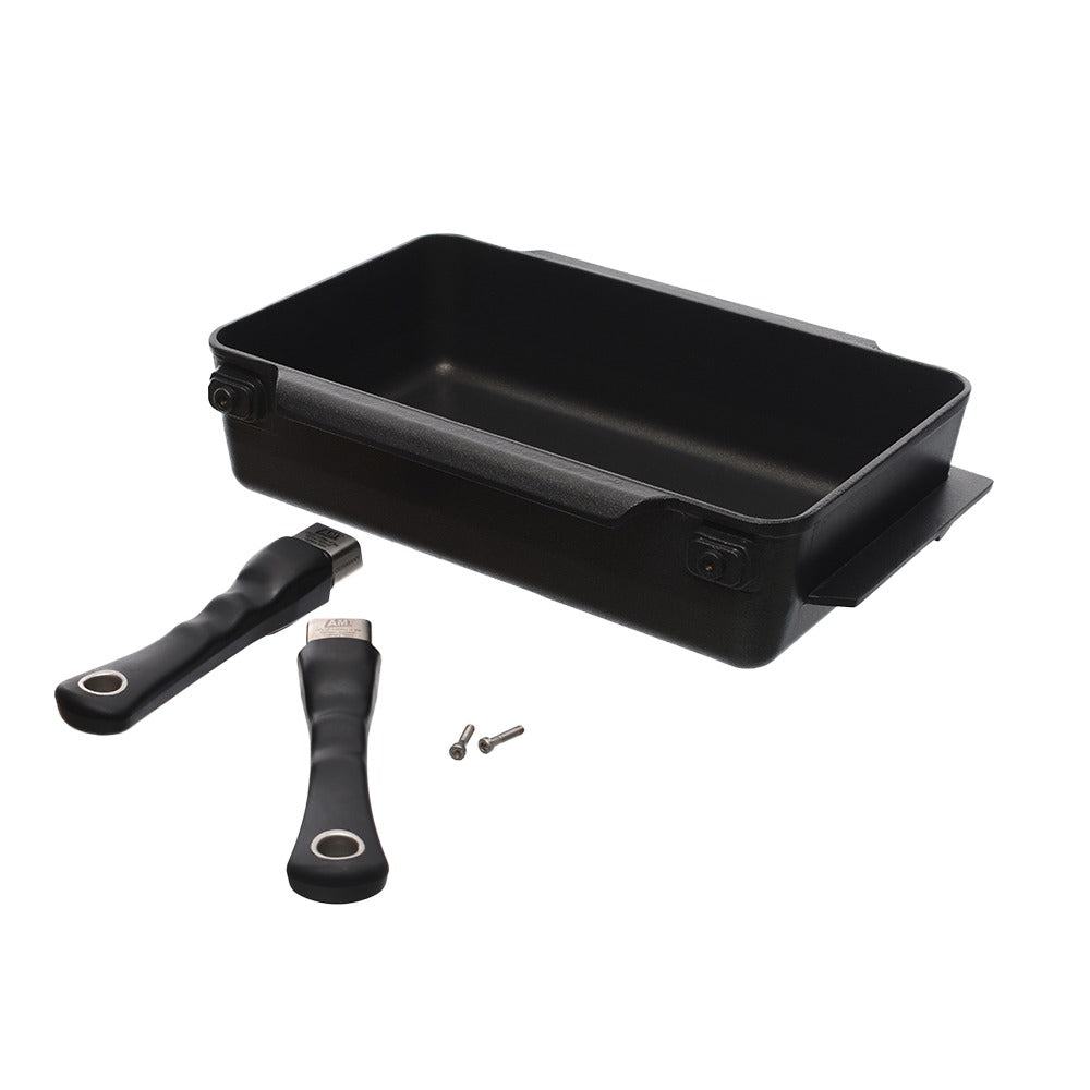 Rectangular casserole with 2 handles and rectangular casserole