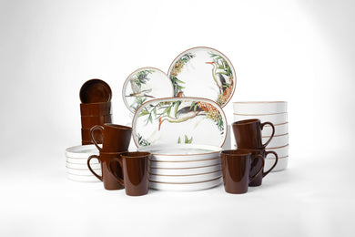 Elipse Escada Brown Digital Dinner Set, 31 Pcs