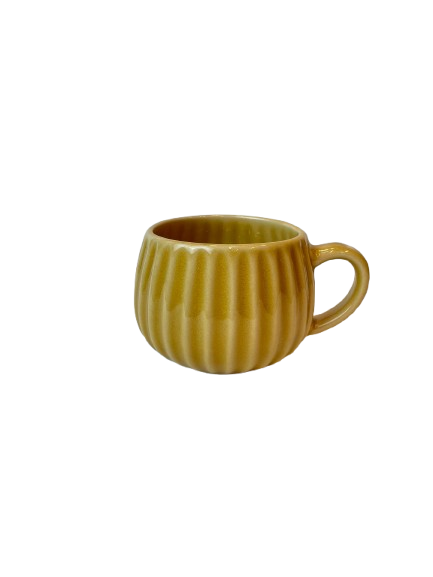 shiny Ribbed Ceramic Mug