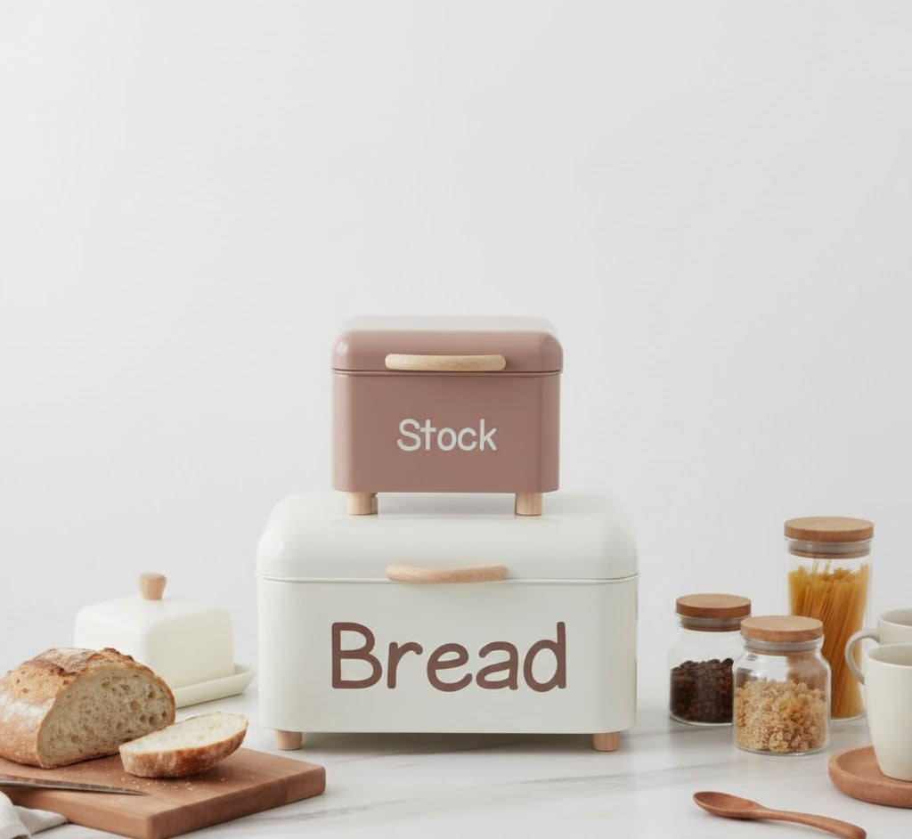 Kitchen Storage Box Set – Large Bread Bin & Small Stock Box